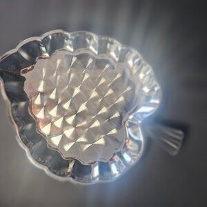 Vintage Riviera Chrome Plateau Candy/Cake Serving Tray 11 inch Leaf Shaped